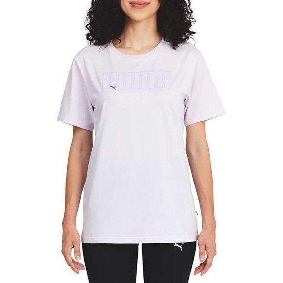 Puma T-Shirt Tee Women's Purple Lavender Short Sleeve Logo Print NWT - Picture 1 of 5